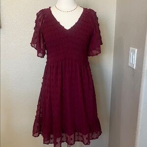 BNWT TECREW Elegant Burgundy Dress SZ Xl